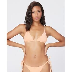 L*Space Brittany Triangle Bikini Top in Tangy Terry Orange Size Large NWT
